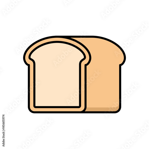 Bread Loaf Sliced Food Line Icon Bakery Breakfast Ingredient Flat Outline Vector Editable Easy to Edit
