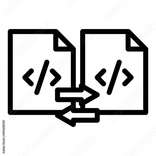 Data Transfer Vector Line Icon Design