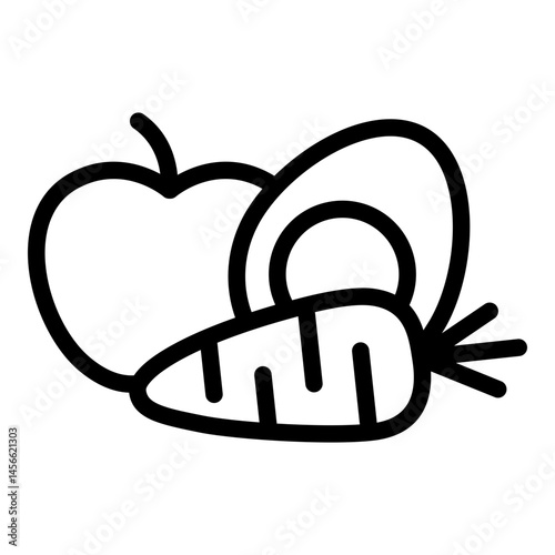 Healthy food icon. Vector line icon	