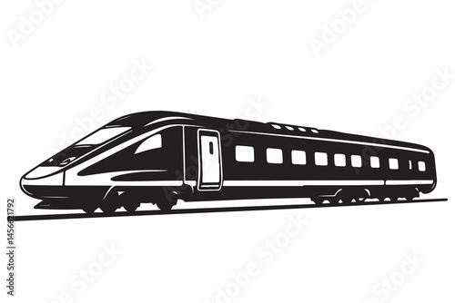 Modern Express Train Vector – Black Train Silhouette Icon