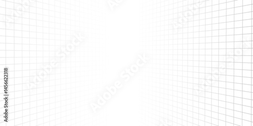 Futuristic grid in perspective projection. Geometric grid and mesh in futuristic style. Abstract wireframe landscape in perspective view. Vector