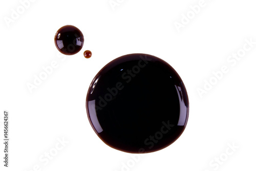 spilled, splashes soybean sauce isolated on white, transparent background. png image