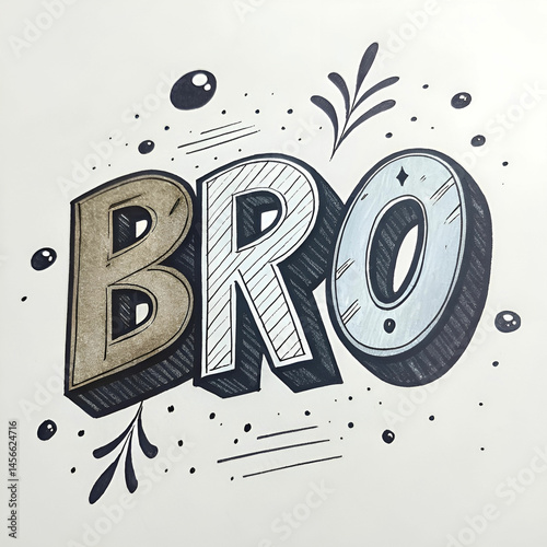 hand drawn bro lettering design