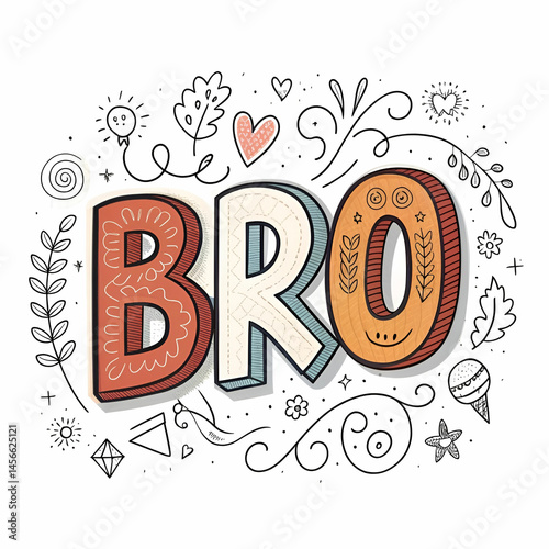 hand drawn bro lettering design