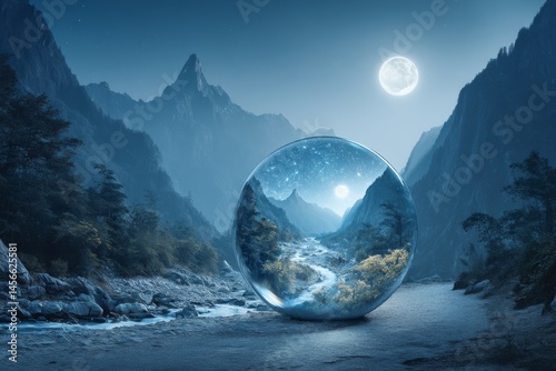 With AI, a beautiful and serene fantasy world was brought to life, complete with surreal background elements