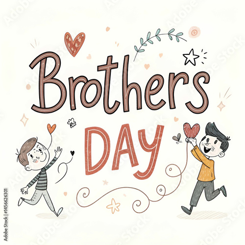 hand drawn brothers day lettering