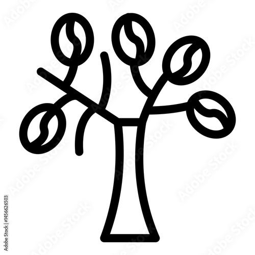 Coffer Tree Vector Line Icon Design