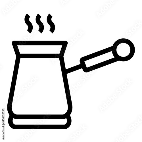 Turkish Coffee Vector Line Icon Design