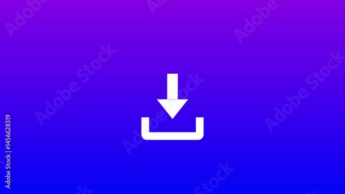 download button icon. animation of download icon arrow on gradian colour background. 