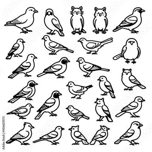 シンプルな鳥のアイコンセット｜Simple Bird Icon Set