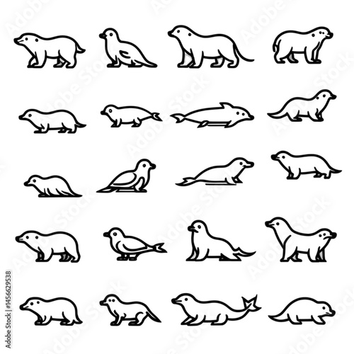かわいい小動物のアイコンセット｜Cute Small Mammal Icon Set