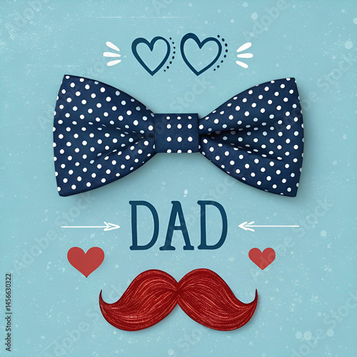 happy father s day greeting card design with dotte