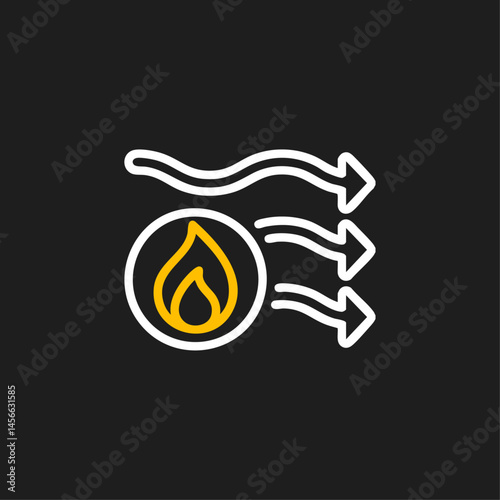 Warm air flow logo icon flat vector design