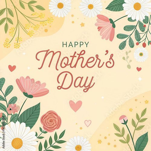 happy mothers day card background illustration