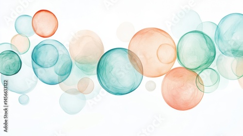 Abstract Watercolor Circles Background Pastel Colors Texture