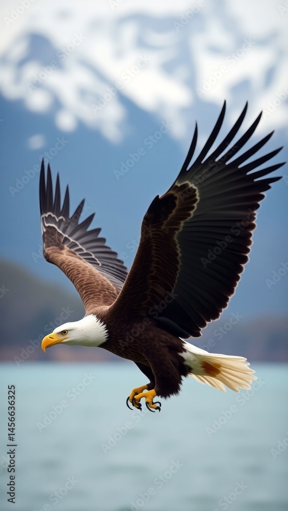 Fototapeta premium bald eagle in flight