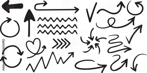 Outline Vector of Hand-Drawn Design Elements and Doodle, doodle, hand drawn, design, elements, vector, icon, outline, black, sketch, art, decor, drawing, swirl, flourish