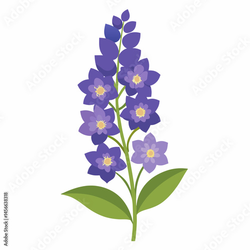 Minimal Delphinium Vector on White