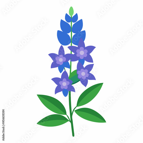 Minimal Delphinium Vector on White