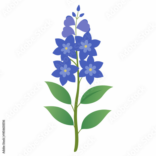 Minimal Delphinium Vector on White