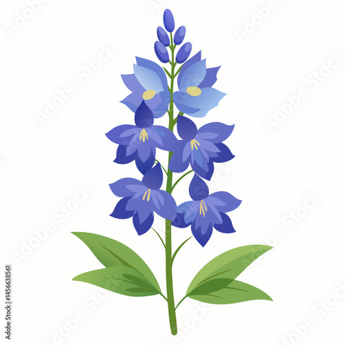 Minimal Delphinium Vector on White