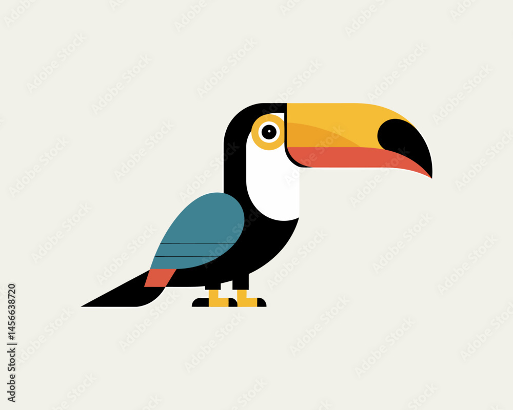Naklejka premium Stylized Toucan Illustration Vector Image for Graphic Design Projects