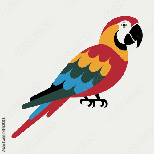 Colorful Macaw Parrot Illustration Vector Image Stock Graphic