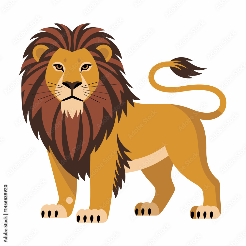 Obraz premium Majestic Lion Vector Illustration Wild Animal Graphic Design