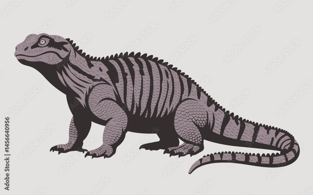 Fototapeta premium Isolated prehistoric dinosaur pareiasaurus vector illustration design