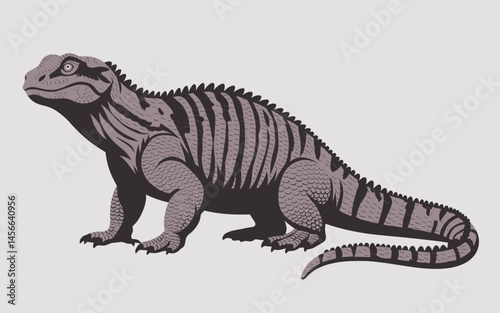 Isolated prehistoric dinosaur pareiasaurus vector illustration design