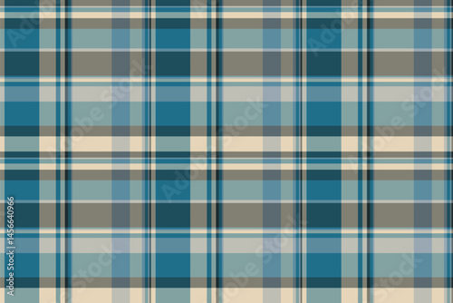 Wool plaid background tartan, yard vector check textile. Weave pattern fabric texture seamless in pastel and cyan colors.