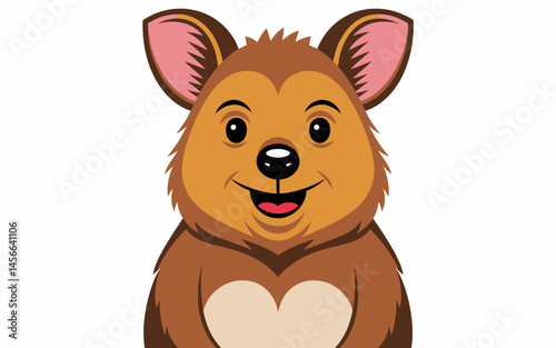 Cute Quokka Cartoon Character Isolated on White Background