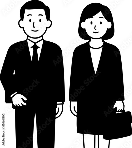 비즈니스, 캐릭터, 남성, 여성, 흑백, 기업, 기업인, 사무실, 벡터, 국민, 팀, 슈트, 팀워크, 개념, 성공, 사람, 업무, 회사, 넥타이