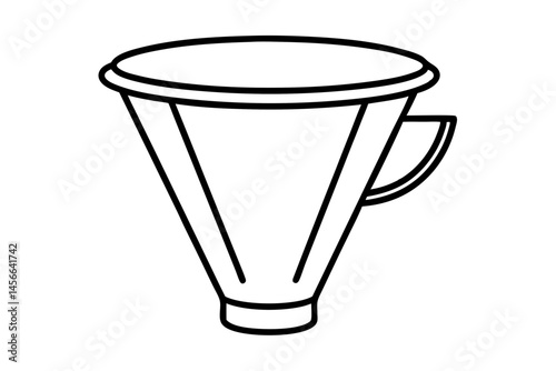Coffee Dripper Cone Line Art Vector Illustration
