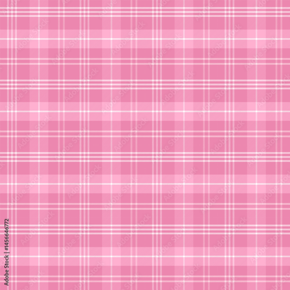 Fototapeta premium Plaid pattern with twill weave in pink.Tartan check seamless pattern.Vector illustration geometric background for fabric and prints.