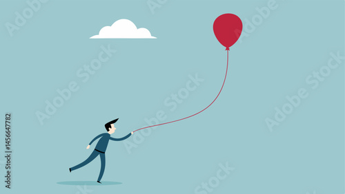 Balloon Floating Away A person holding onto a string attached to a balloon labeled with their goal e.g. Dream Job but the string is fraying showing how selfsabotage can lead to