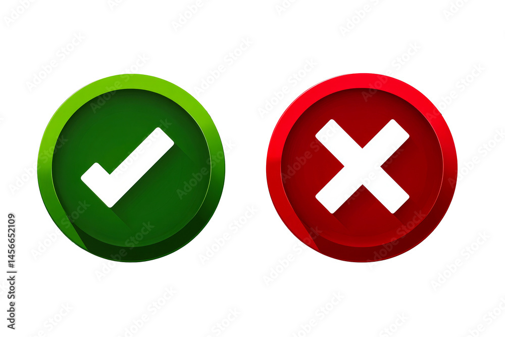 Symbols representing approval and disapproval for decision making Symbols representing approval and disapproval for decision making