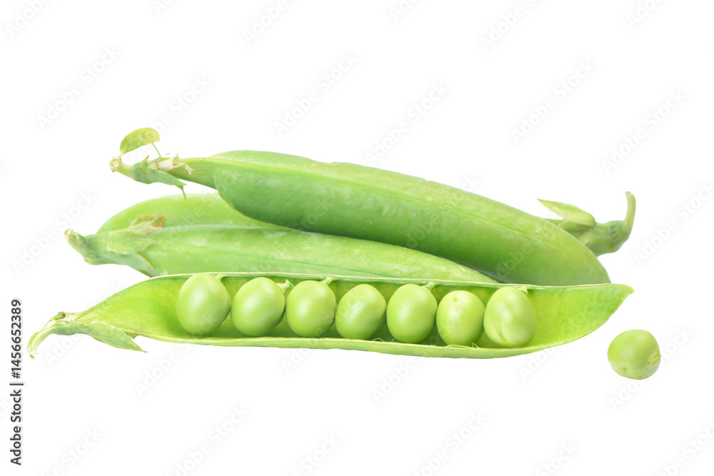 Green peas isolated on white