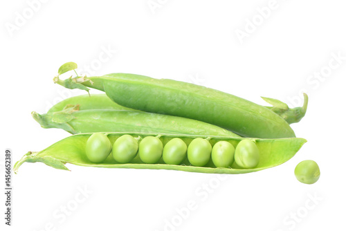 Green peas isolated on white