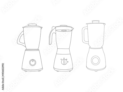 Blender icon vector line art. Line blender kitchen utensil object vector illustration. Blender thin line icon kitchen and cooking mixer. Outline kitchen item vector icon for web . on white background.