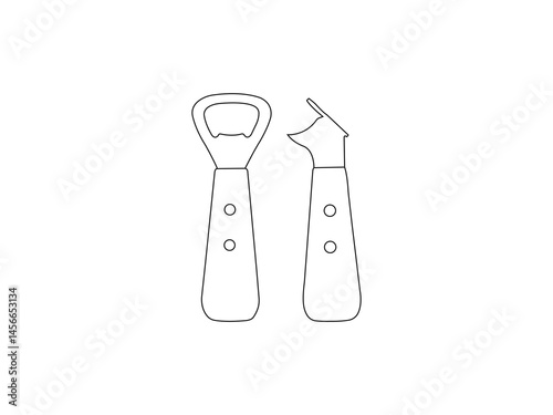 Bottle opener line icon, outline, and filled vector sign. Bottle opener vector icons set. Open a beer or beverage. Bottle opener outline icon. Linear vector from kitchen concept.