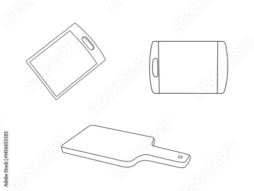 Cutting board outline icon. Cooking, food, kitchen signs. Vector symbol in modern line style. flat sign for mobile concept and web design. isolated on white background. 