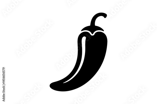 Black silhouette of a chili pepper