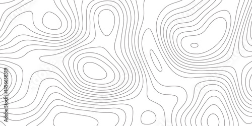 Abstract topographic map contour, white background and black wave lines pattern texture. geographic contour map grid backdrop paper texture. terrain path isolated on a background.	
