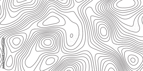 Abstract topographic map contour, white background and black wave lines pattern texture. geographic contour map grid backdrop paper texture. terrain path isolated on a background.	
