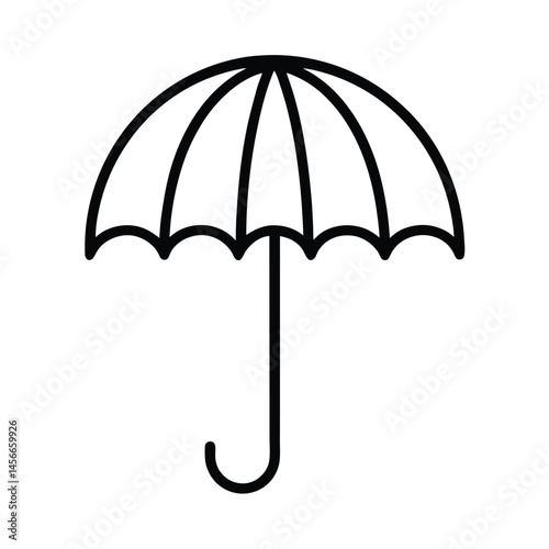 Umbrella Icon with Rounded Canopy