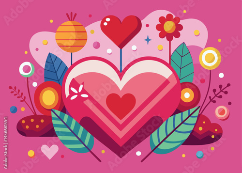 Elegant Valentine's Day background featuring roses and hearts, great for romantic cards and decorations.
