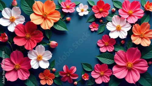 Overlapping blossoms, continuous floral motif , floral, digital