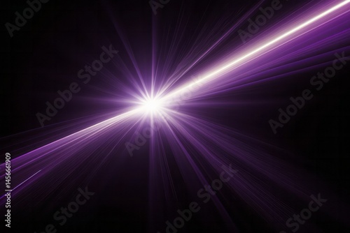 Lens flare purple light special effect Black background