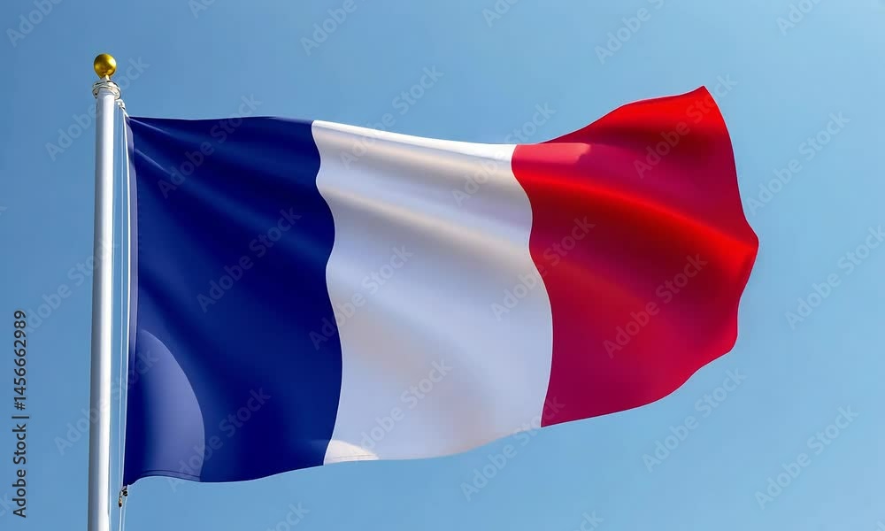 French flag waving outdoors